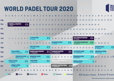 El calendario del World Padel Tour 2020.