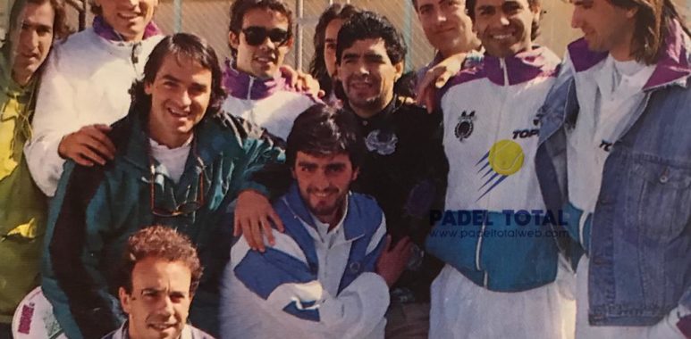 diego de la torre con Maradona Mundial 92