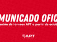 Reanudación de torneos APT a partir de octubre